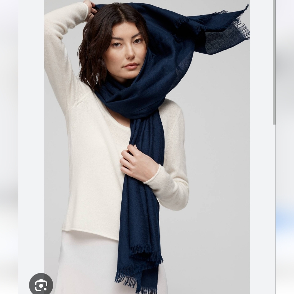 NakedCashmere Jones Cashmere Scarf in Navy NEW!!!